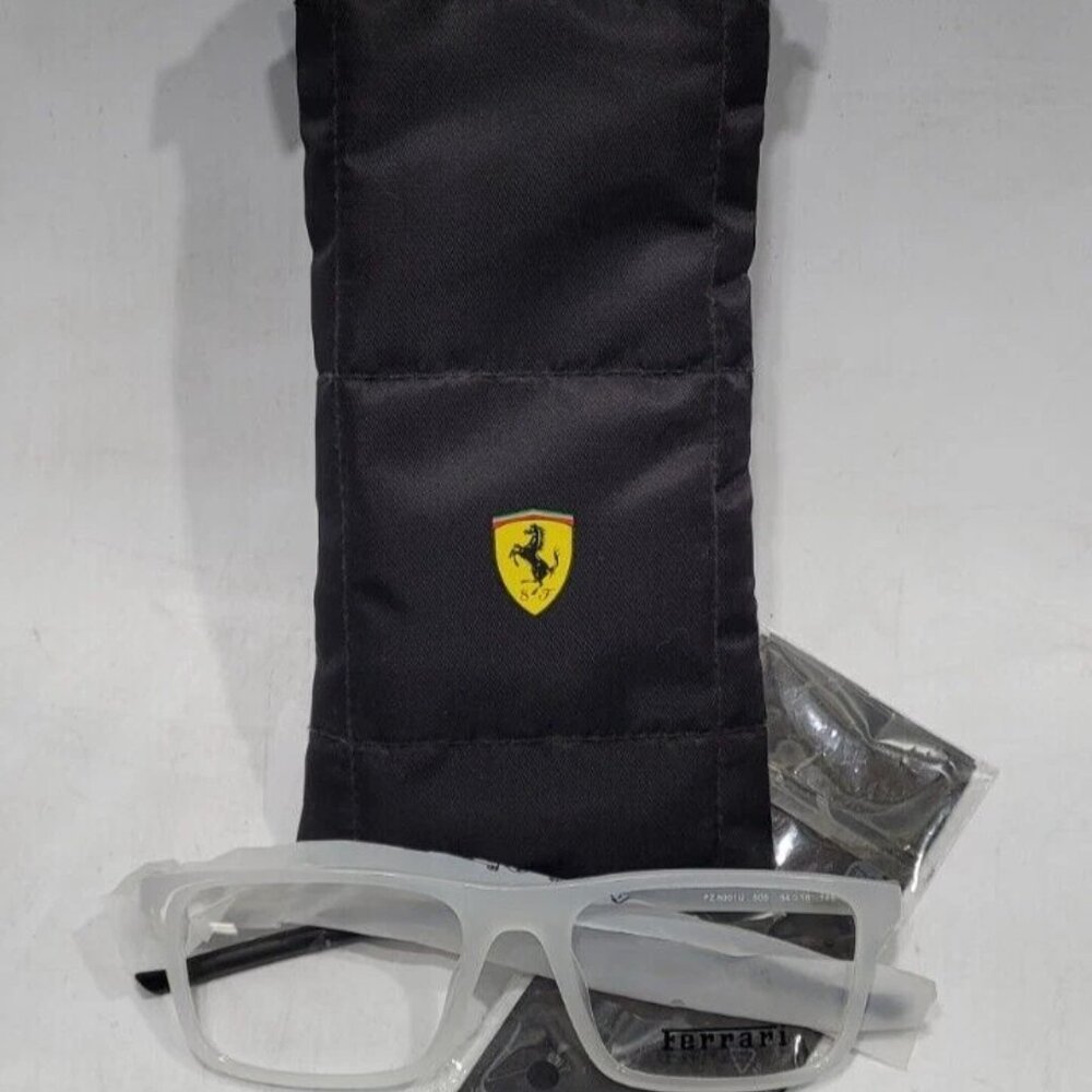 NEW FERRARI SCUDERIA FZ8001U Eyeglasses Transparent 54mm Frames w/ Demo Lenses